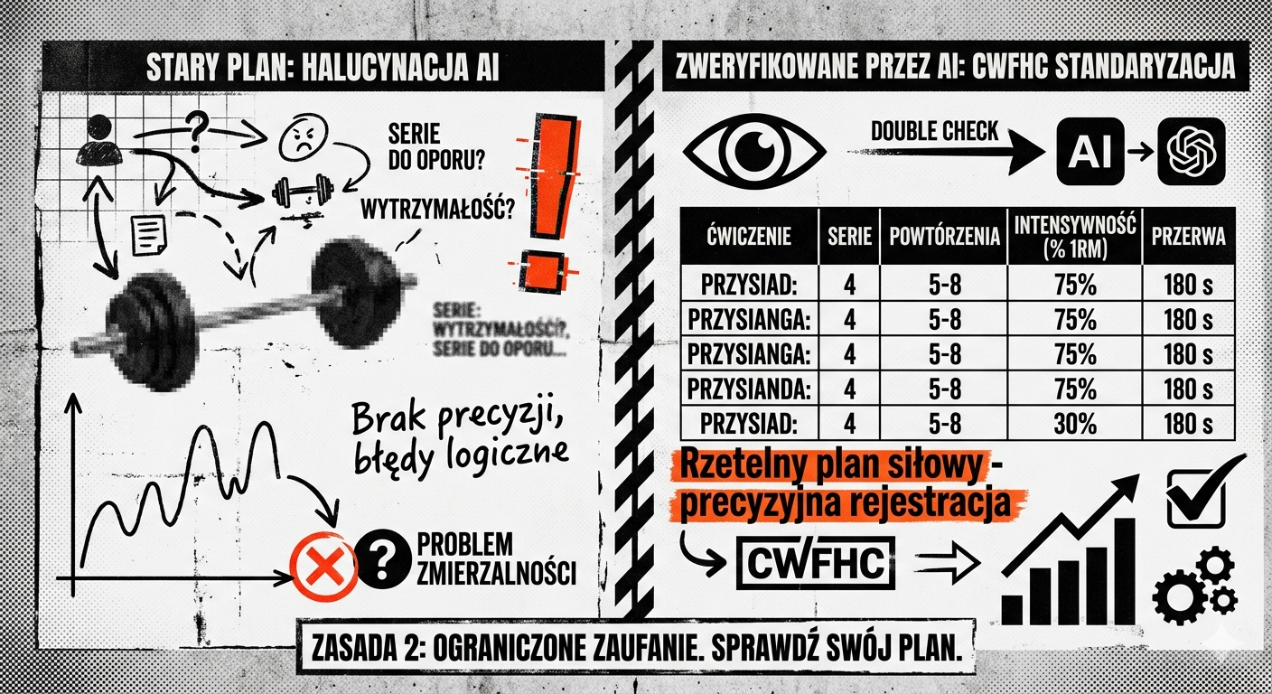Metoda Double Check – weryfikacja planu treningowego AI przez drugi model językowy